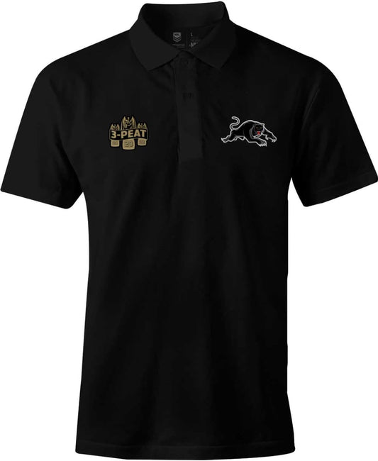 Penrith Panthers 2023 NRL Mens Black Premiers Polo Shirt
