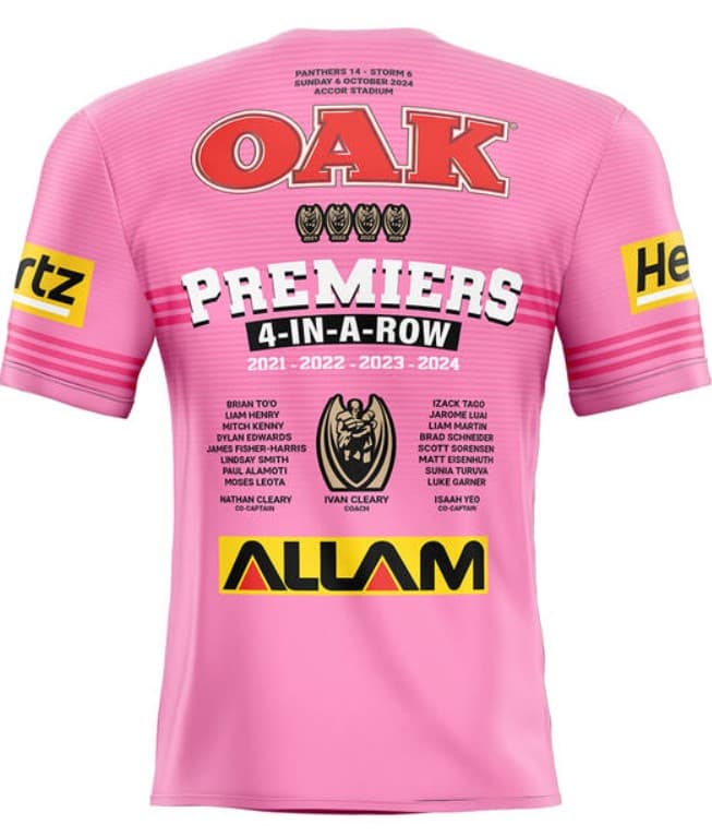 Penrith Panthers 2024 NRL Mens Four Peat Premiers Jersey