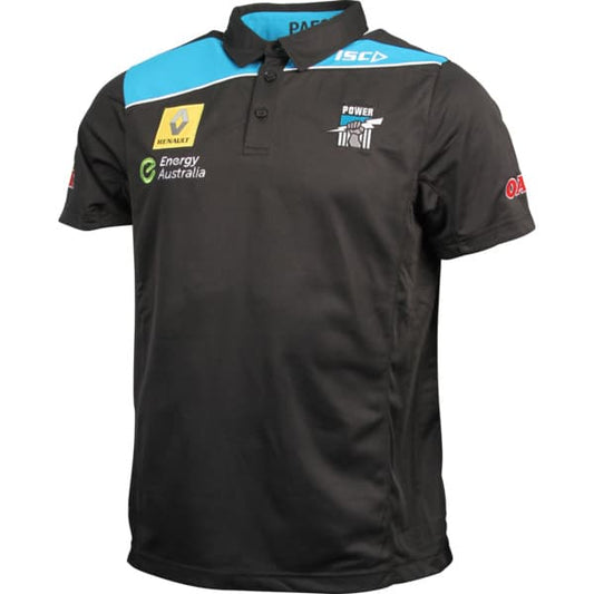 Port Adelaide Power AFL Black Performance Polo Shirt