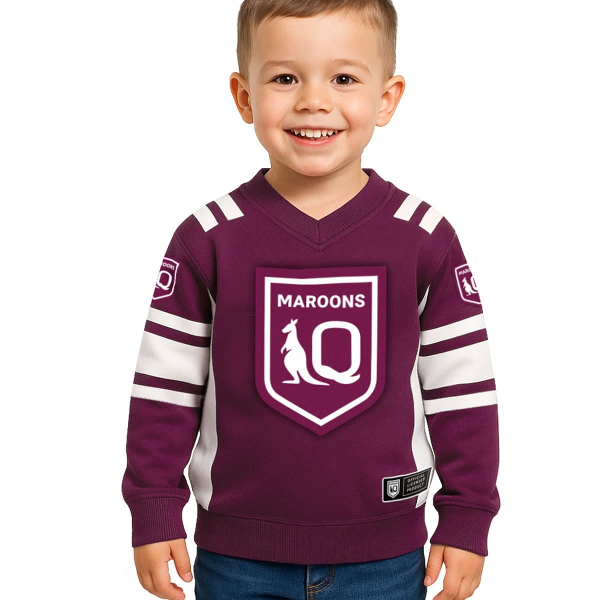 QLD Maroons 2025 NRL Toddler Quarterback Pullover Jumper