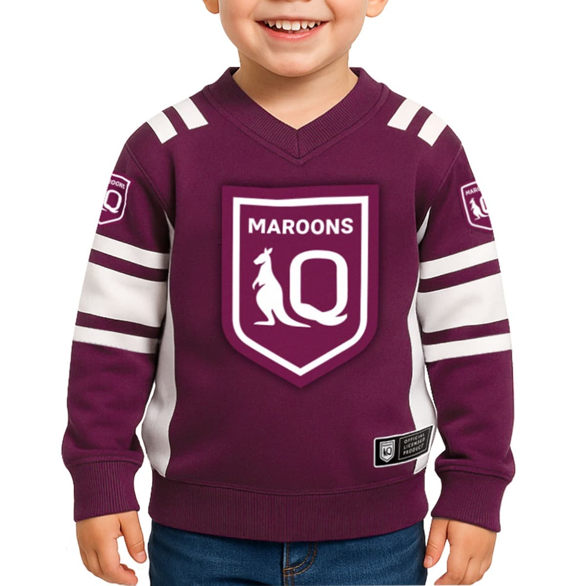 QLD Maroons 2025 NRL Toddler Quarterback Pullover Jumper