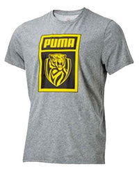 Richmond Tigers AFL Mens Puma Grey Cotton Tee