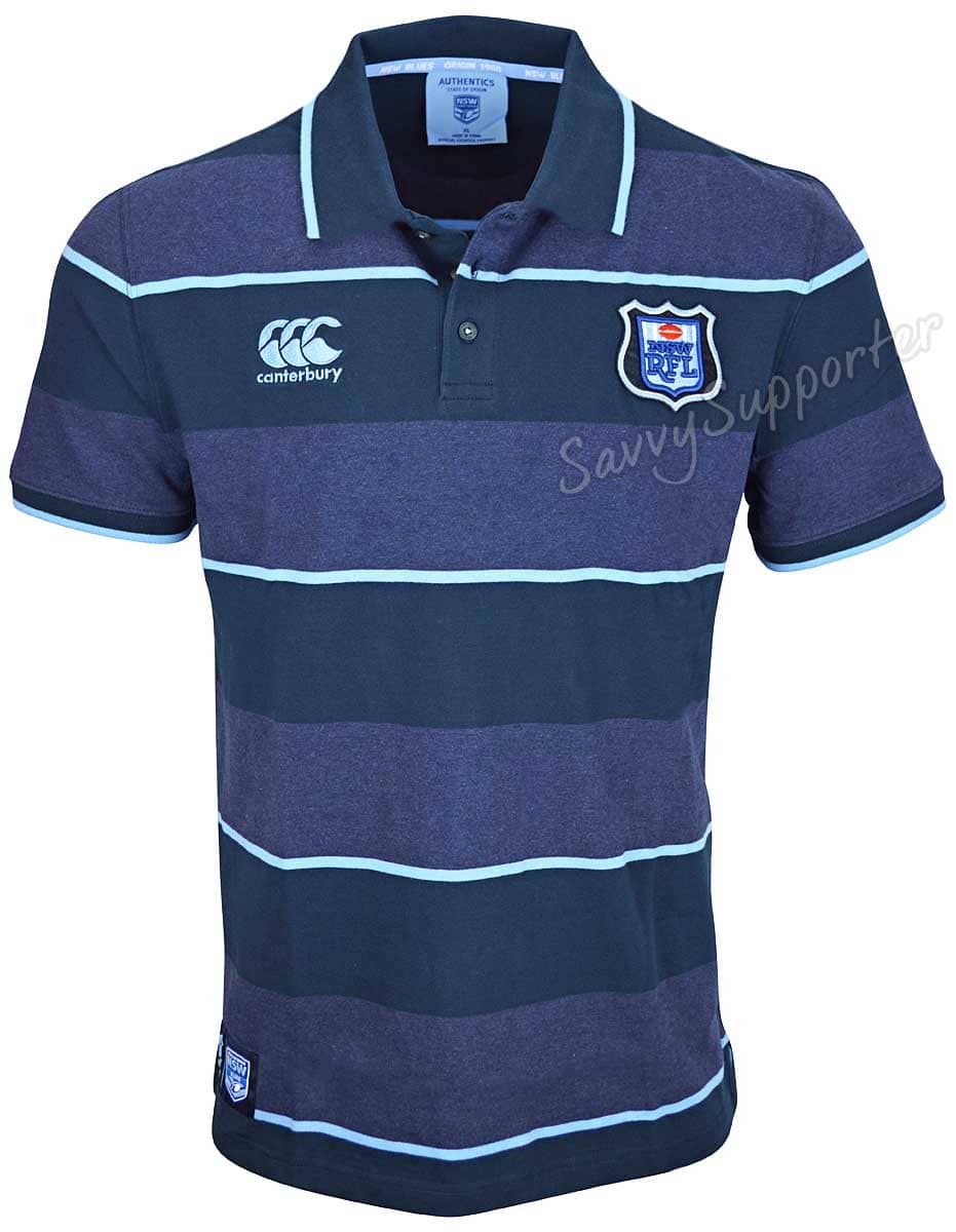 NSW Blues 2020 Mens State of Origin Stripe 100% Cotton Polo Shirt