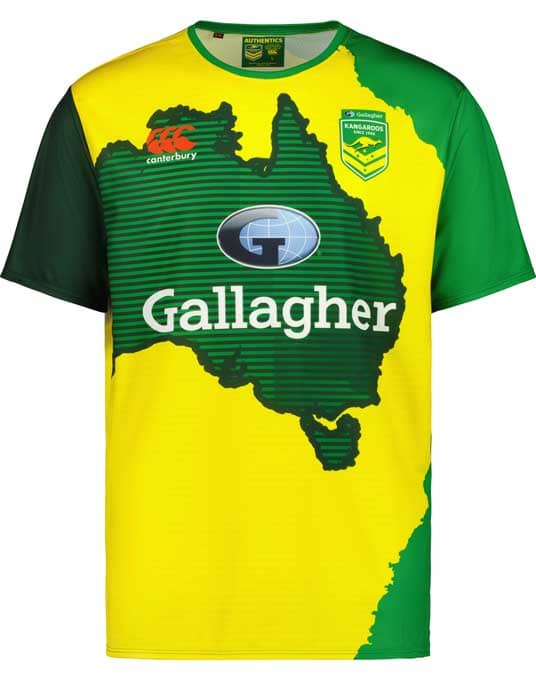 Australian Kangaroos Mens Gold Training Shirt