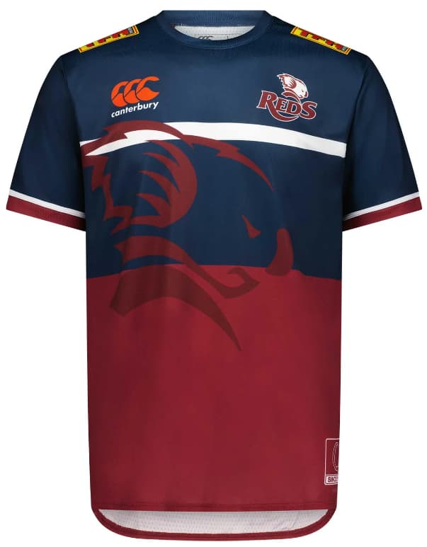 Queensland Reds 2024 Rugby Union Mens Navy Training Shirt