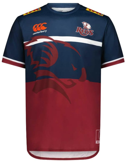 Queensland Reds 2024 Rugby Union Mens Navy Training Shirt