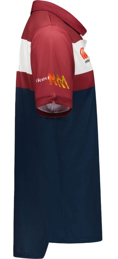 Queensland Reds 2024 Rugby Union Mens Maroon Media Polo Shirt