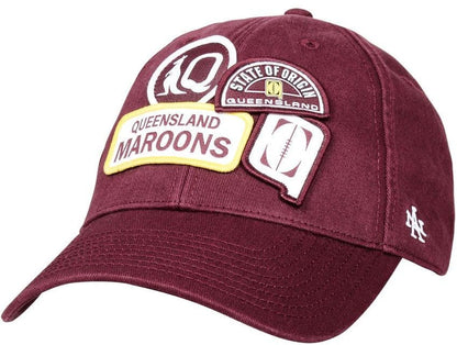 QLD Maroons 2025 State of Origin Maroon Retro Badge Iconic Cap