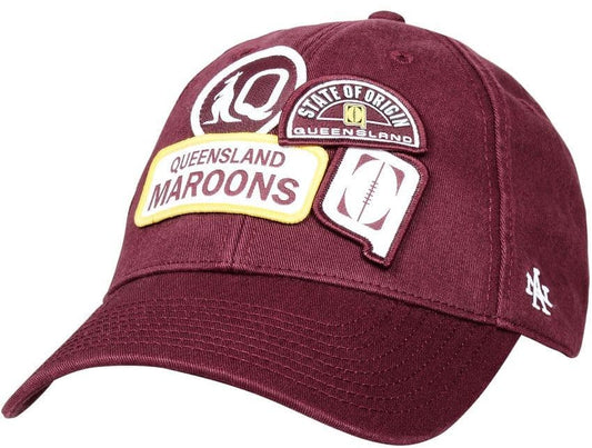 QLD Maroons 2025 State of Origin Maroon Retro Badge Iconic Cap