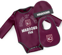 QLD Maroons State of Origin Toddler Born & Bred 3pc Gift Set