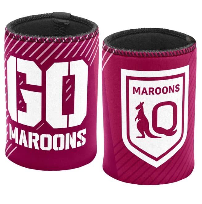 QLD Maroons State of Origin Line Logo Can Cooler
