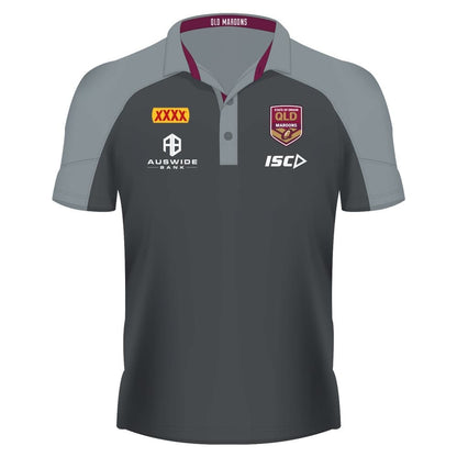 QLD Maroons State of Origin Mens Carbon Polo Shirt