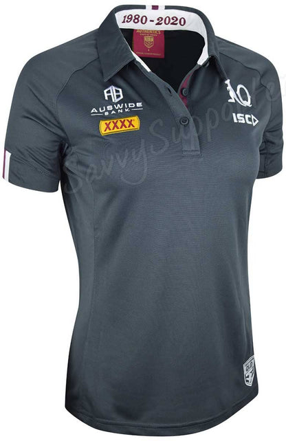 QLD Maroons State of Origin Ladies Carbon Performance Polo Shirt