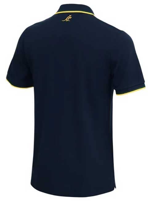 Australian Wallabies 2025 AFL Mens Navy Pique Polo Shirt