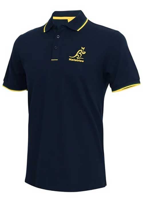 Australian Wallabies 2025 AFL Mens Navy Pique Polo Shirt