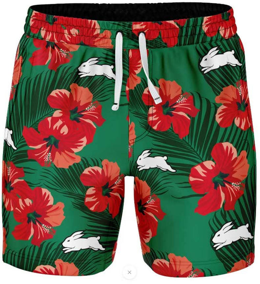 South Sydney Rabbitohs NRL Mens Aloha Volley Swim Shorts