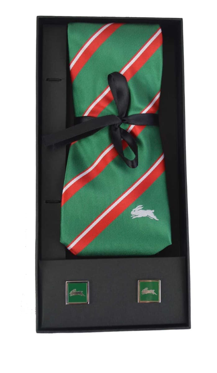 South Sydney Rabbitohs NRL Cuff Links and Tie Gift Set