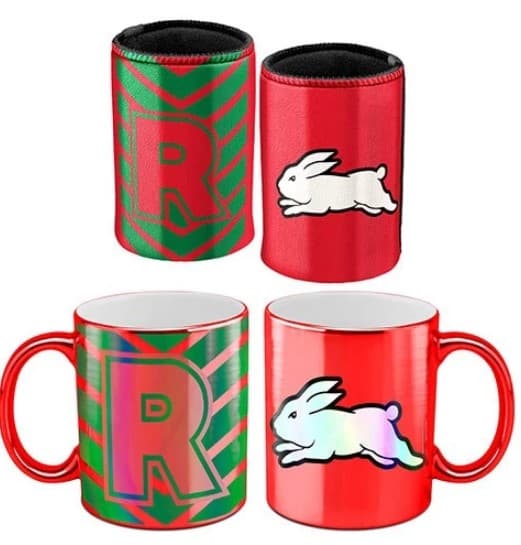 South Sydney Rabbitohs NRL Metallic Can Cooler + Mug Gift Pack