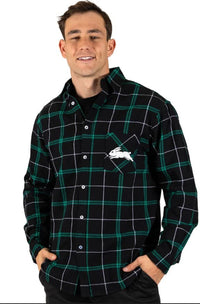 South Sydney Rabbitohs NRL Mens Mustang Flannel Shirt