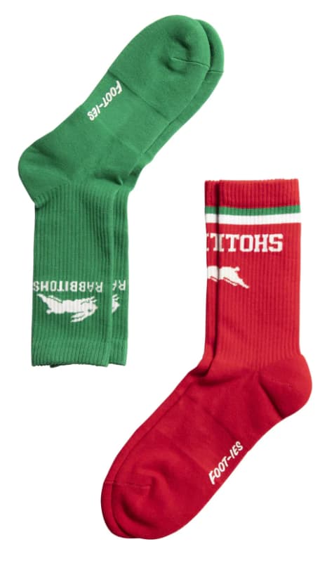 South Sydney Rabbitohs NRL Mens Sport Crew Socks Green 2 Pack