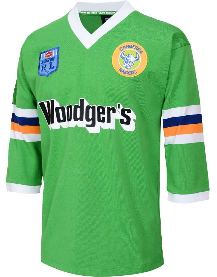 thumbnail image 2 of Canberra Raiders 1989 Retro NRL Jersey – Woodger's Classic – Sizes S-5XL 2 of 3