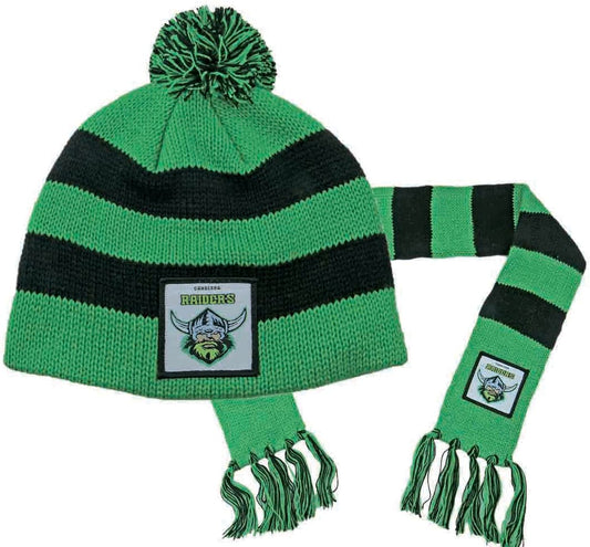 Canberra Raiders NRL Baby Beanie and Scarf Combo