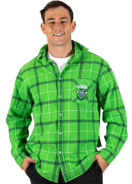Canberra Raiders NRL Mens Mustang Flannel Shirt