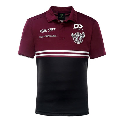 Manly Sea Eagles NRL Mens Black Polo Shirt