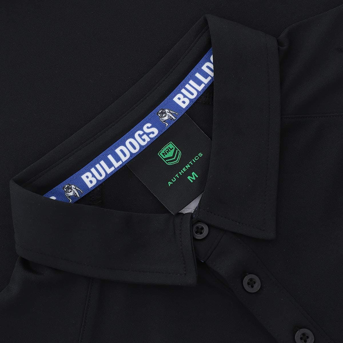 Canterbury Bulldogs 2025  NRL Mens Black Media Polo Shirt