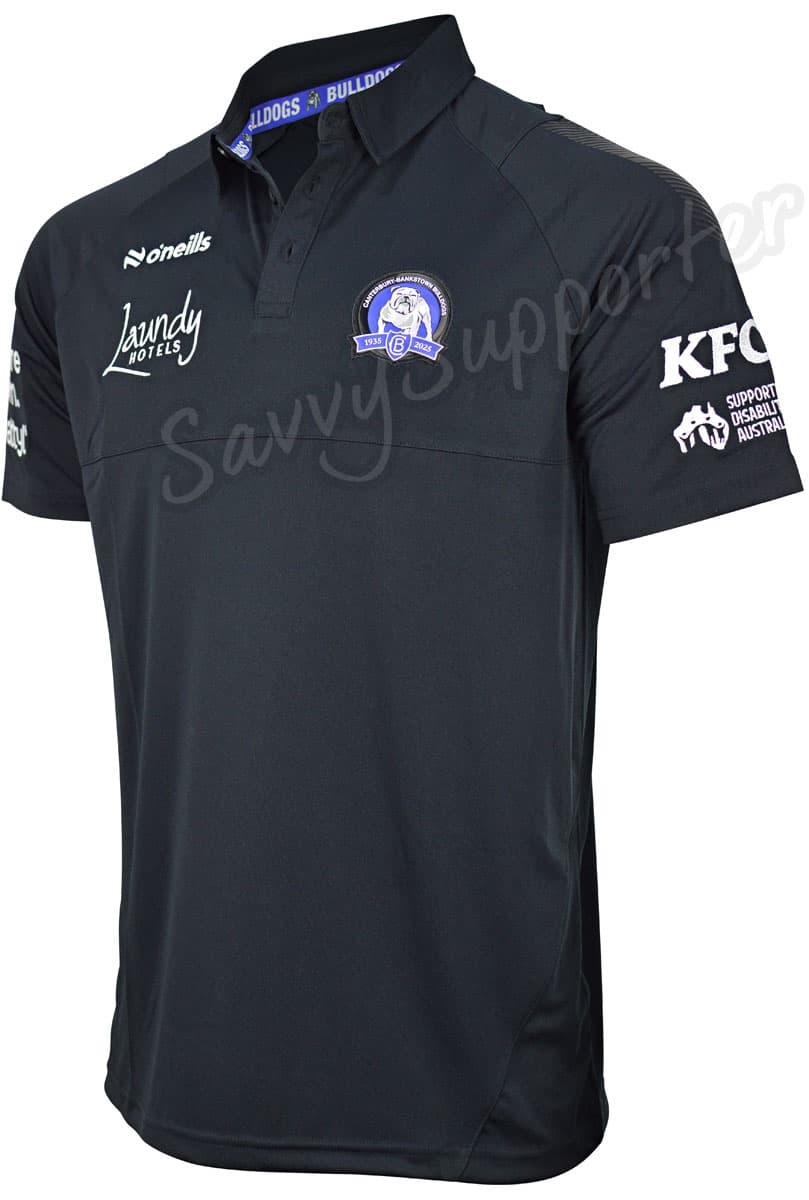 Canterbury Bulldogs 2025 NRL Ladies Black Media Polo Shirt