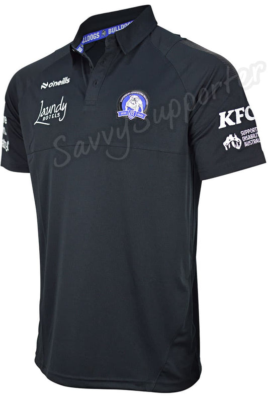 Canterbury Bulldogs 2025 NRL Ladies Black Media Polo Shirt