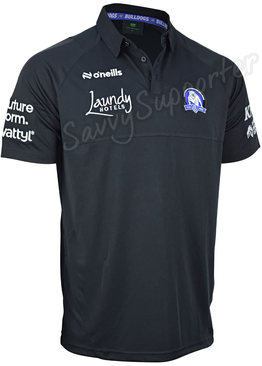 Canterbury Bulldogs 2025 NRL Ladies Black Media Polo Shirt