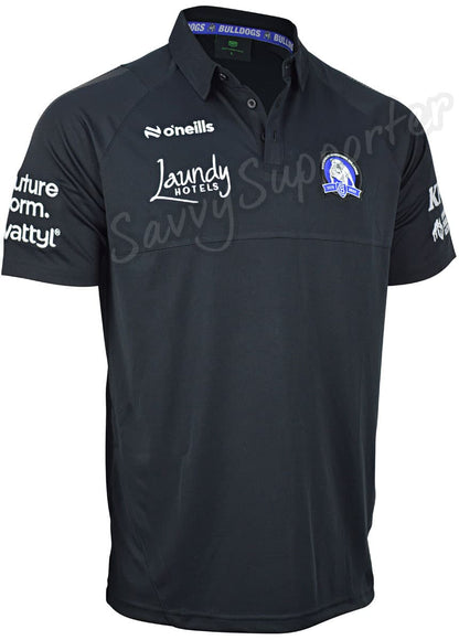 Canterbury Bulldogs 2025 NRL Ladies Black Media Polo Shirt