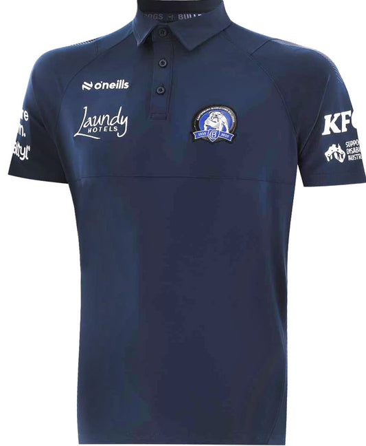Canterbury Bulldogs 2025 NRL Mens Navy Media Polo Shirt