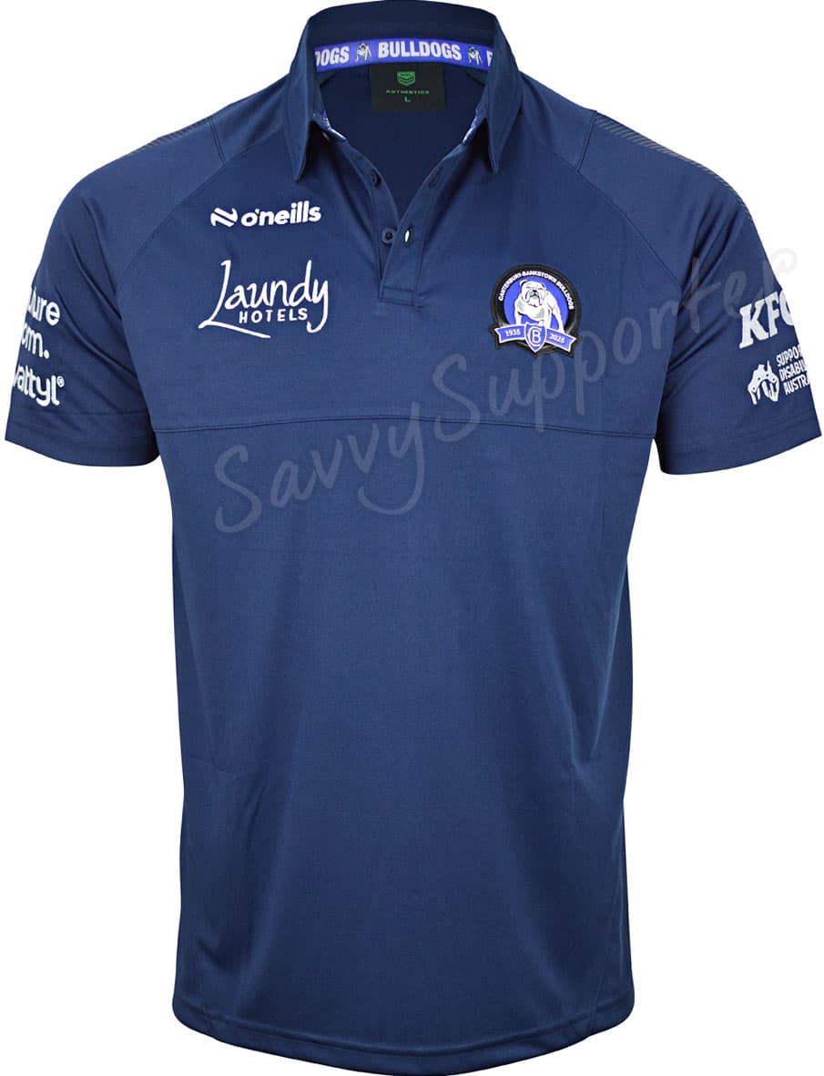 Canterbury Bulldogs 2025 NRL Ladies Navy Media Polo Shirt
