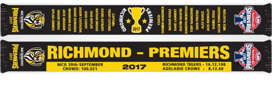 Richmond Tigers 2017 AFL Premiers Scarf
