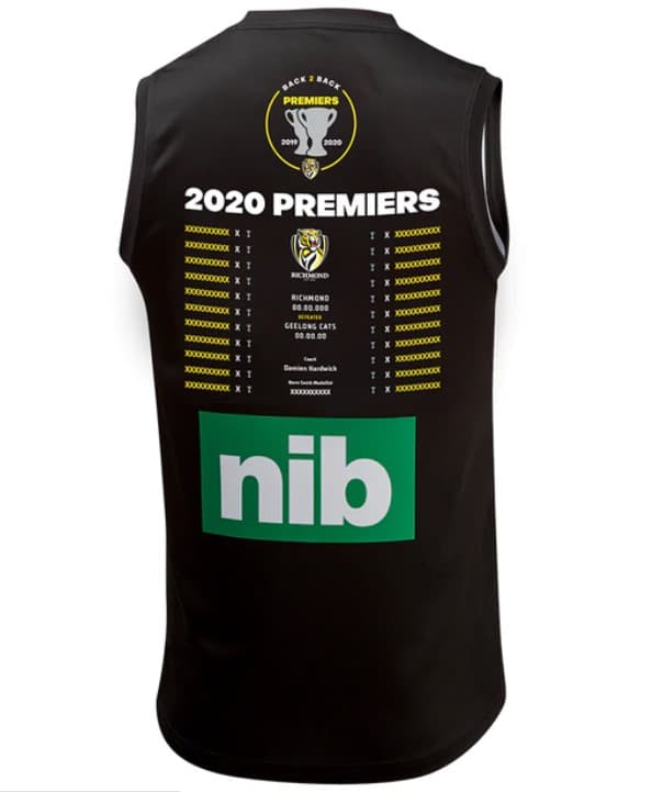 Richmond Tigers AFL Kids Back to Back Premiers Guernsey
