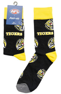 Richmond Tigers AFL Adults Large Logo Socks