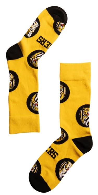 Richmond Tigers AFL Adults Logo Dots Socks 50% OFF