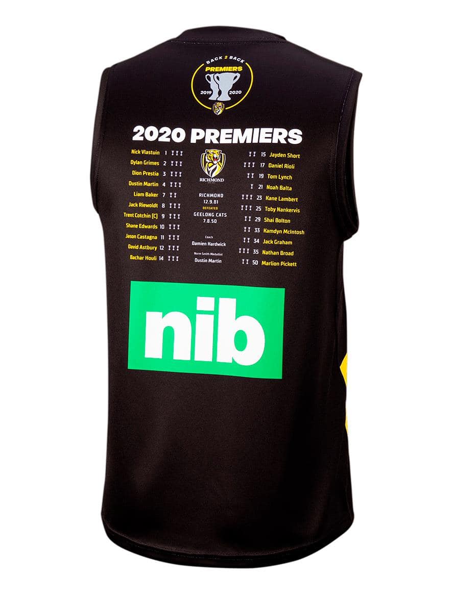 Richmond Tigers AFL Back to Back Premiers Guernsey