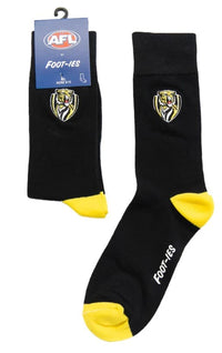 Richmond Tigers AFL Adults Small Embroidery Socks