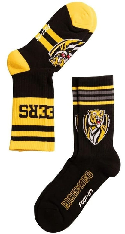Richmond Tigers AFL Adults Sport Crew Socks 2 Pack