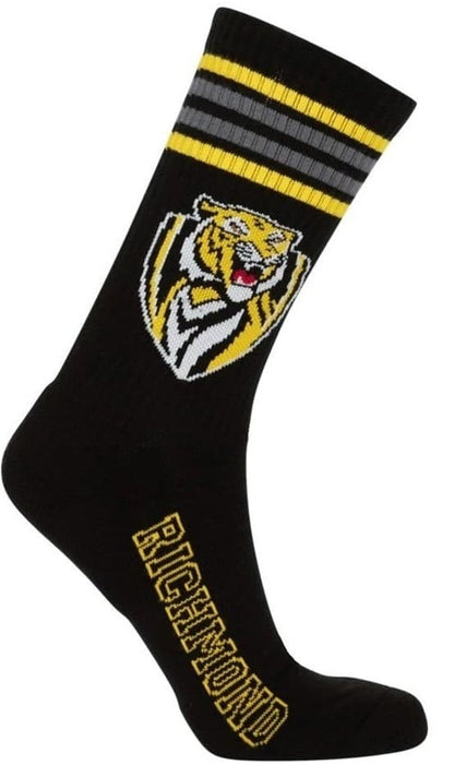 Richmond Tigers AFL Adults Sport Crew Socks 2 Pack
