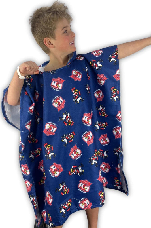 Sydney Roosters NRL Kids Hooded Beach Towel