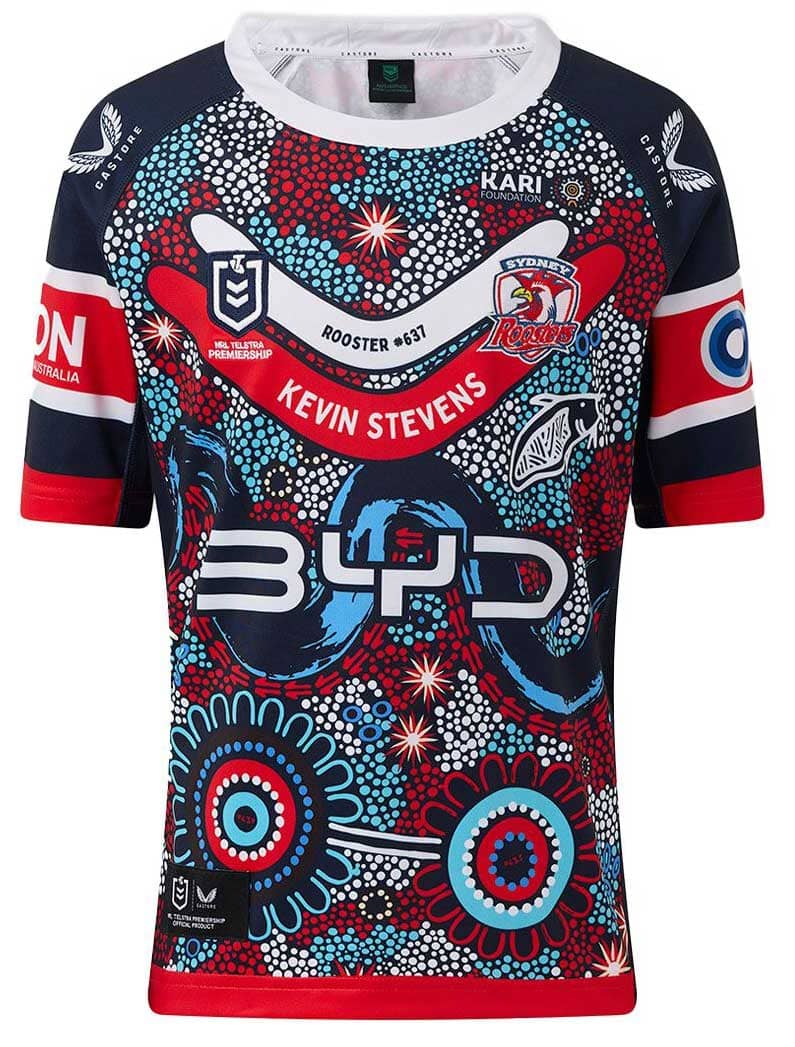Sydney Roosters 2025 NRL Kids Indigenous Jersey