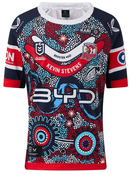 Sydney Roosters 2025 NRL Kids Indigenous Jersey