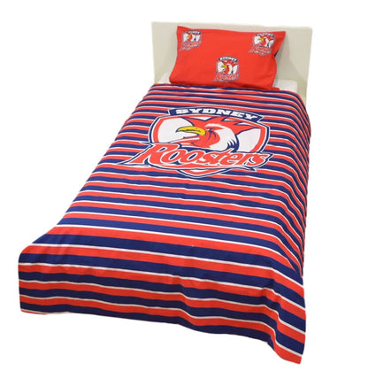 Sydney Roosters NRL Single Stripe Quilt Cover Set