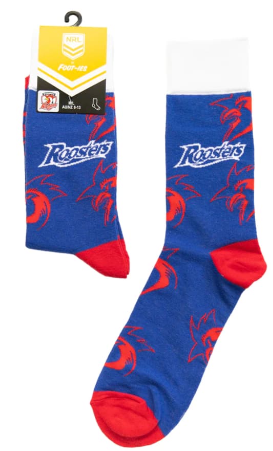 Sydney Roosters NRL Adults Large Logo Socks