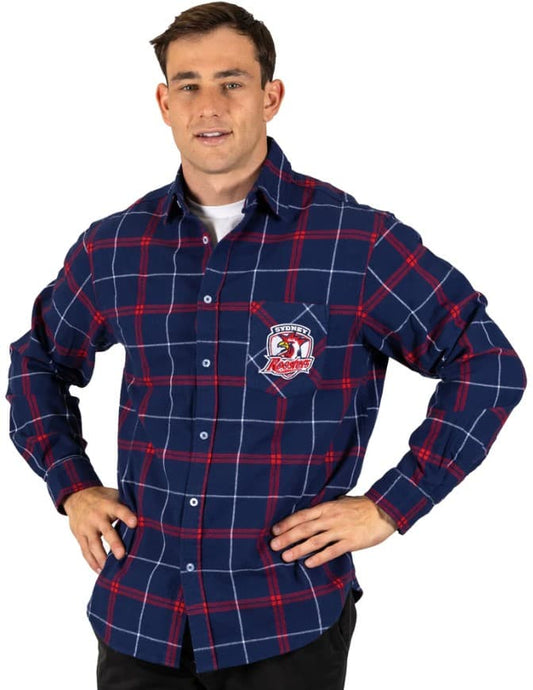 Sydney Roosters NRL Mens Mustang Flannel Shirt