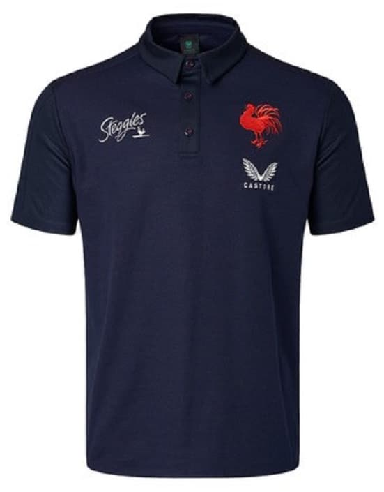 Sydney Roosters NRL Mens Navy Coach Travel Polo Shirt